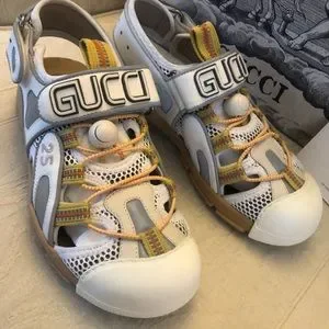 Gucci | Shoes | Gucci Tinsel Mesh Reflective Sandals Size 36